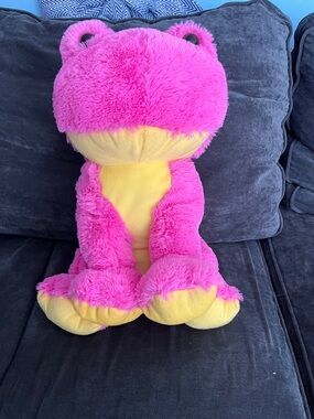 Plush Pink and Yellow Frog Stuffed Animal - Soft Kids Toy